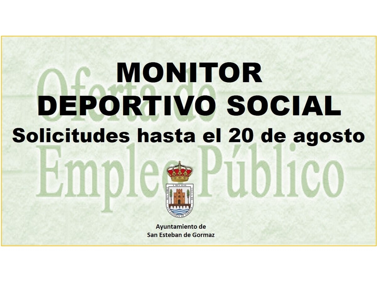Oferta de empleo público: Monitor Deportivo