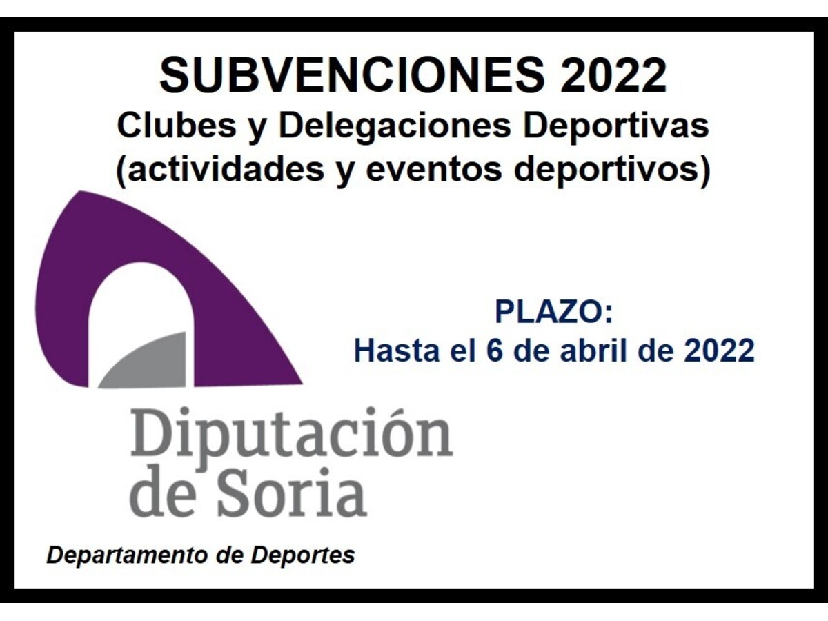 Diputación: subvenciones clubes para eventos deportivos