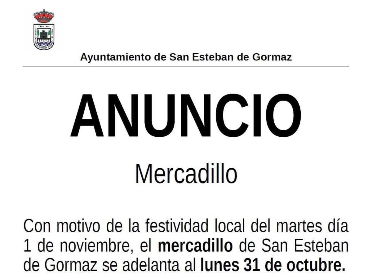 Mercado Municipal: cambio de fecha