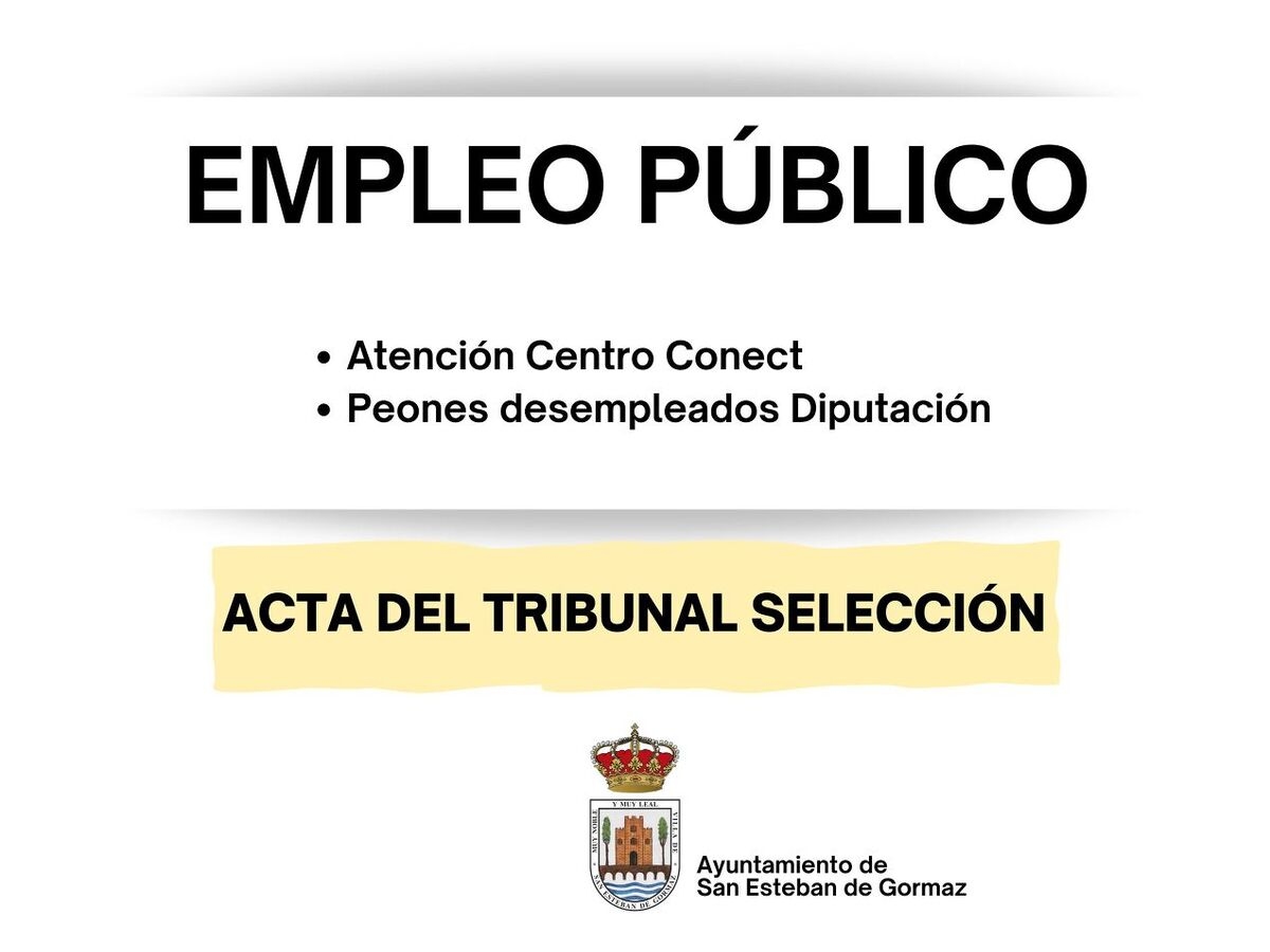 Empleo público: acta tribunal (Centro conect y desempleados Diputación