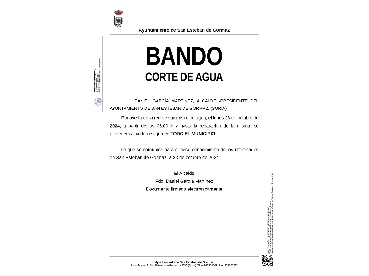 Corte de agua