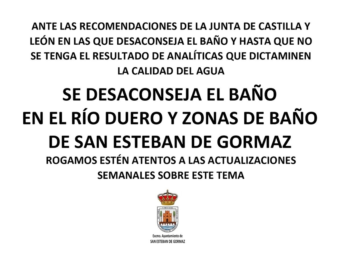 Desaconsejado el baño en el río Duero