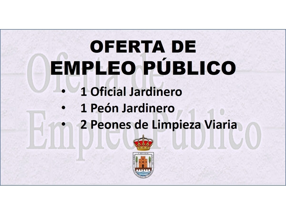Abierto el plazo de solicitudes de varias plazas de empleo público